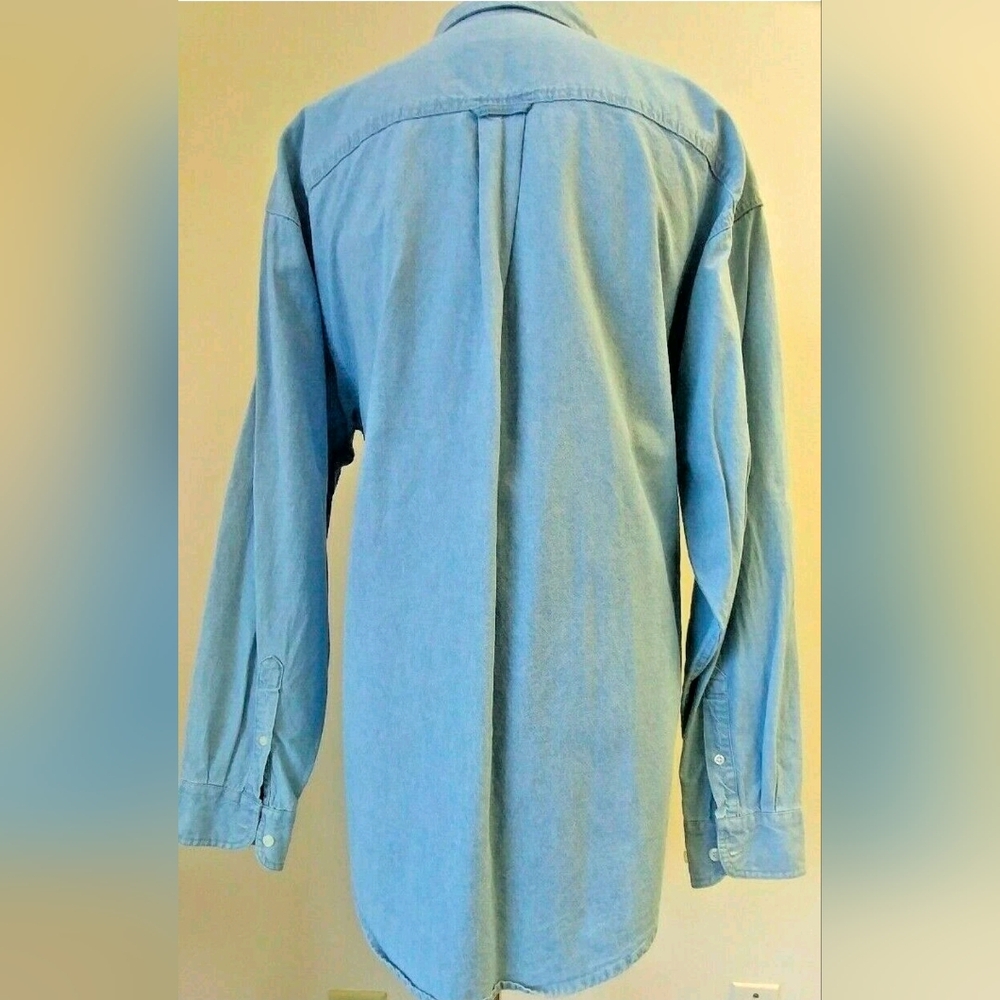 Loony Tunes Denim Shirt Vintage Cartoon Character Mix up Bugs, Daffy size L - Picture 4 of 7
